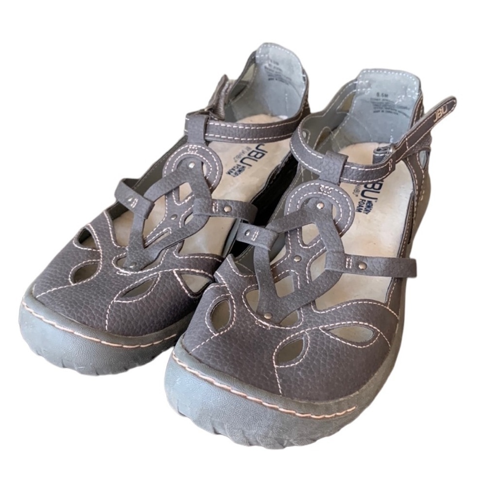 JBU JAMBU Sydney Gray Mary Jane‎ Vegan Faux Leather Sandals Size 8.5